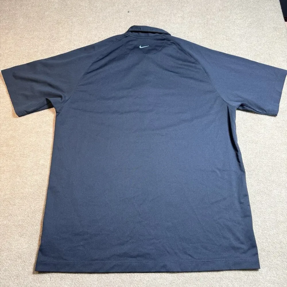 Nike XXL Short Sleeve Golf Polo Shirt Mens Navy Stripe‎ NikeFitDry Performance